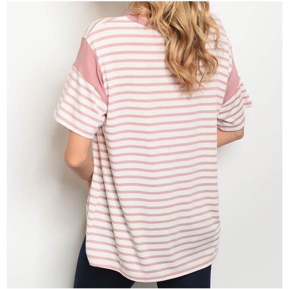 Boutique | Pink Striped Top - Picture 5 of 6